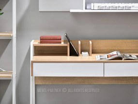 PC asztal Richiel (tölgy + fehér). 1109842