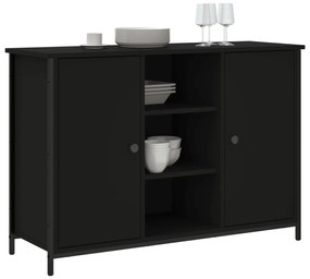 fekete szerelt fa tálalószekrény 100 x 35 x 70 cm
