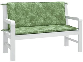 2 db levélmintás szövet kerti padpárna 120 x 50 x 7 cm