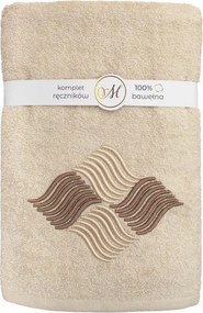 Maribella frottír törölköző szett 3 db-os ajándék hullámok mandula