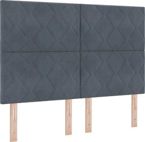 vidaXL LED Box Spring Ágy matracmal Sötétszürke 140 x 190 cm szövet