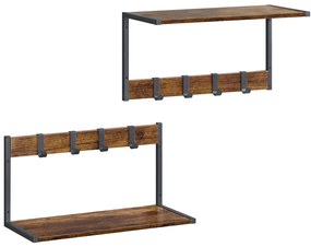 E1083 OLW fali polcok szett, régi fa, 2 db