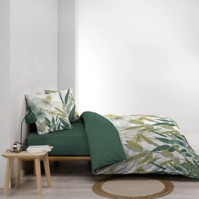 Fehér-zöld kétszemélyes-hosszabbított pamut ágyneműhuzat 240x220 cm Otika – douceur d'intérieur