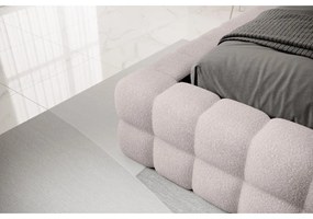 Világos rózsaszín kárpitozott ágyneműtartós franciaágy ágyráccsal 180x200 cm Dizzle – ELTAP