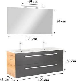 Vario Clam 120 Fürdőszoba komplett szekrény
