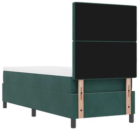 Boxspring Ágy Matrac Kétszemélyes Zöld 80x200 cm Bársony