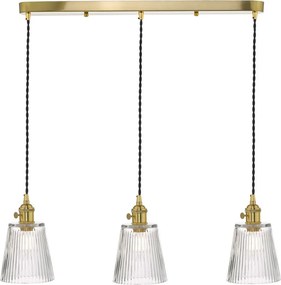 DAR LIGHTING HAD3640-05 HADANO Többágú Függesztett Lámpa Sárgaréz, Átlátszó E14 IP20