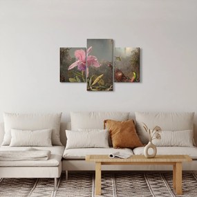 Kép - Martin Johnson Heade, Cattleya Orchid and Three Hummingbirds, reprodukciók (90x60 cm)