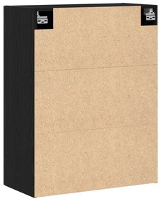 Fali Kábel Szekrény Fekete Tölgy 69,5x34x90 cm Műanyag Fa