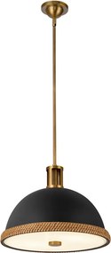 ELSTEAD QN-DORAL-P-M-BK DORAL Modern Függesztett Lámpa Fehér, Matt Fekete, Sárgaréz E27 IP20