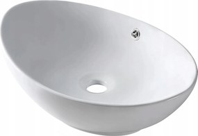 Balneo Mosdókagyló Kerámia Asztali Fehér 59x39 cm ovális Zerra