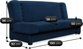 Zestaw 2x Wersalka Rozkładana PIANO Granatowa Welurowa