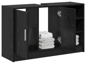 Mosogató Szekrény Fekete Tölgy 90x29x55 cm Mérnökfa