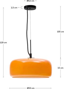 Narancssárga LED függőlámpa üveg búrával ø 38 cm Reig – Kave Home