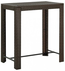 barna polyrattan kerti bárasztal 100 x 60,5 x 110,5 cm