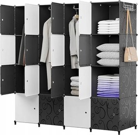 Modern Hordozható Moduláris Szekrény Ajtóval 16 Kocka Modern Nagy