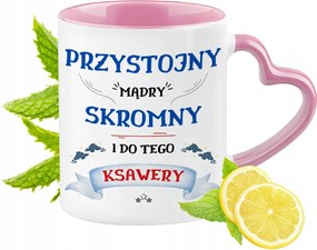 Xavér Bögre Rózsaszín Szív Alakú Füllel Kávé Ajándék