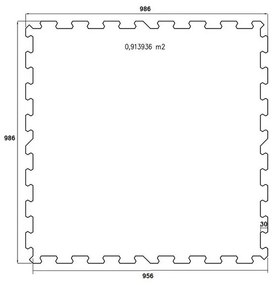 FitFlo SF1050 csempe 95,6 x 95,6 x 0,8 cm - él, fekete