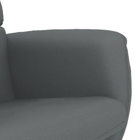 szürke dönthető műbőr fotel lábzsámollyal