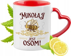 Mikulásnak Piros bögre szív alakú füllel Ajándék