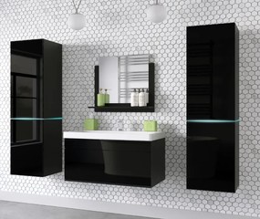 Venezia Alius A31 fürdőszobabútor szett + mosdókagyló + szifon (magasfényű fekete)