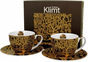 2x Gustav Klimt Teáscsésze Az élet fája Ajándék 2x270 ml
