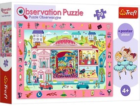 Gyermek puzzle - Big pink house - 70 db