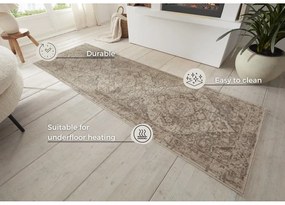 Bézs-krémszínű futószőnyeg 80x200 cm Terrain Designer Sand – Hanse Home