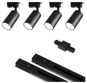 MAXLED Spotlámpa sínrendszerrel 4xGU10/25W/230V fekete MX0226