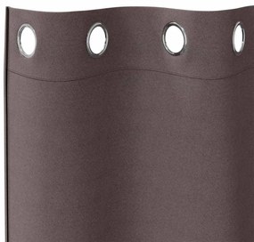 Függönyök függönyökkel 2 pcs sötétbarna 225x140cm Poliészter