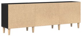 TV Állvány - Fekete Tölgy, 150x30x50 cm, Mérnöki Fából készült