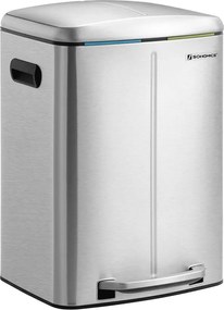 Dupla szemetes, 2 x 20 literes konyhai szemetes, ezüst