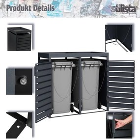 STILISTA Szekrény 1 szemetesre 68 x 124 x 80 cm antracit