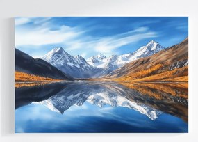 Vászonkép Canvas Tájkép Kilátás Hegyek Csúcsok Alpok Tó 60x40