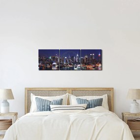 Kép - New York-i felhőkarcolók megvilágítva (órával) (90x30 cm)