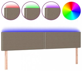 tópszínű szövet LED-es fejtámla 180x5x78/88 cm