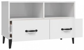 fehér magasfényű szerelt fa TV-szekrény 80x36x50 cm
