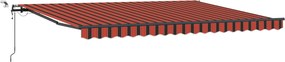 vidaXL Napernyő Anyag narancssárga és barna 450 × 350 cm Poliészter