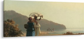 Kép - Camille Pissarro, Two Women Chatting by the Sea, St. Thomas, reprodukciók (120x50 cm)