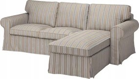 Ikea Ektorp 3 személyes kanapé huzat sezlonnal,Karlshov bézs/többszínű