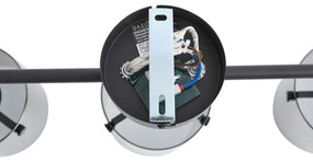 Design mennyezeti spotlámpa fekete füstüveggel 3-lámpás - Domo