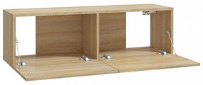 4 db sonoma tölgy színű fali TV-szekrény 100 x 30 x 30 cm