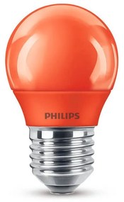 Philips P45 E27 LED kisgömb fényforrás, 3.1W=15W, piros, 220-240V