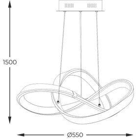 Zuma Line MD9717-1-3BCD - INDIGO LED 44W 230V fekete függeszték lámpa