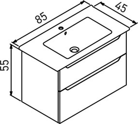 Messina mosdószekrény, 85 cm – TR785PNC1426