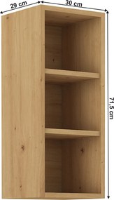 Felső polcos szekrény, artisan tölgy, LULA 30 G-72 OTW