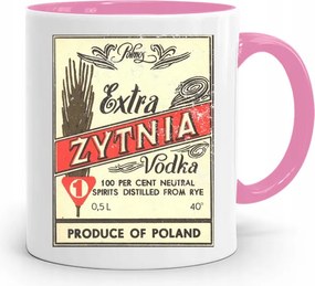 Rózsaszín Bögre Vicces Extra Rozs Vodka nyomott mintával