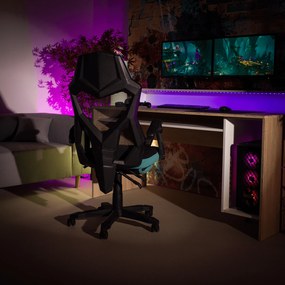 Irodai/gamer szék, fekete/neomint, teherbírás 150 kg, JORIK NEW