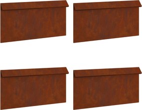vidaXL Csiga kerítés 4 pcs Rozsdás 50 x 3,5 x 25 cm Időjárásálló acél