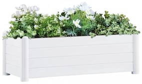 Fehér kerti PP magaságyás 100 x 43 x 35 cm